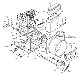 Frame Diagram and Parts List for 627804X89C 2001 Briggs and Stratton Snow Blower